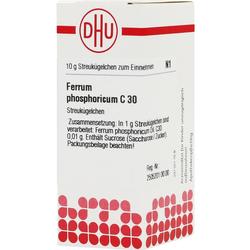 Eine Packung homöopathischer Streukügelchen von DHU.