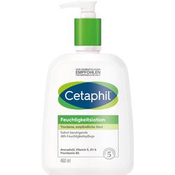 Eine Flasche Cetaphil Feuchtigkeitslotion für empfindliche Haut.