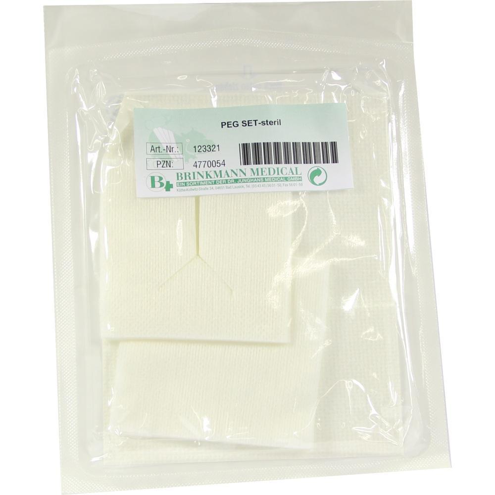 Steriles PEG-Set in durchsichtiger Verpackung mit Etikett von Brinkmann Medical.