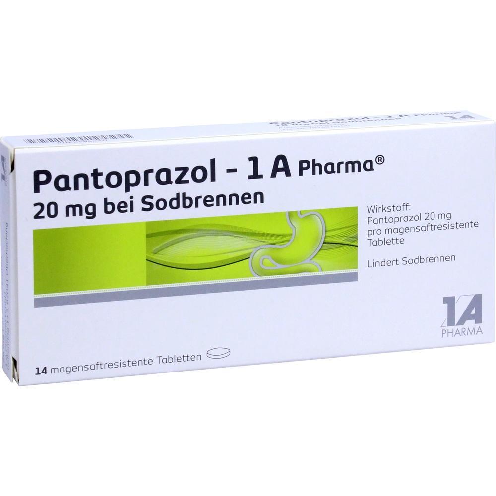 Packung Pantoprazol-Tabletten gegen Sodbrennen.
